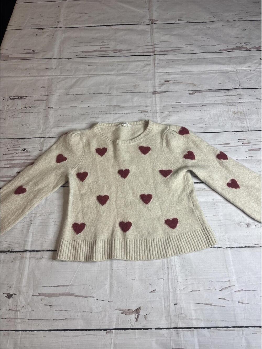 Splendid Girls Heart Pullover Sweater Large Valentines Day (B5)